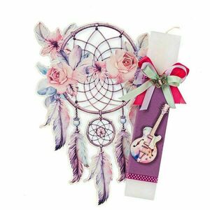 Λαμπάδα Ονειροπαγίδα Pink Boho - κορίτσι, λαμπάδες, σετ, για παιδιά, για εφήβους