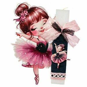 Λαμπάδα Black Pink Balarina - κορίτσι, λαμπάδες, μπαλαρίνες, σετ, για παιδιά