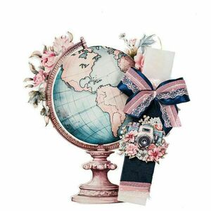 Λαμπάδα Υδρόγειος Vintage Floral - κορίτσι, λαμπάδες, σετ, για παιδιά, για εφήβους