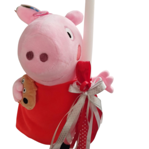 Peppa Pig-Λαμπάδα με λούτρινο αρκουδάκι 30 εκ. - λαμπάδες, για παιδιά, ήρωες κινουμένων σχεδίων - 3