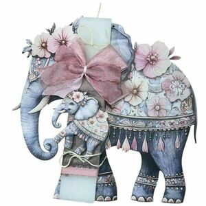 Λαμπάδα Boho Elephant - αγόρι, λαμπάδες, σετ, για παιδιά, ζωάκια