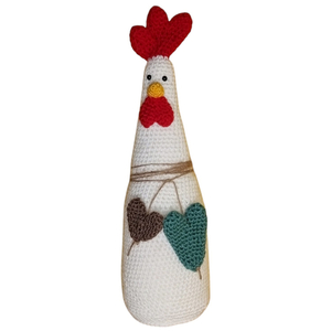 Ros ο κόκκορας, 35cm - amigurumi, μινιατούρες φιγούρες, μαλλί felt, πασχαλινά δώρα