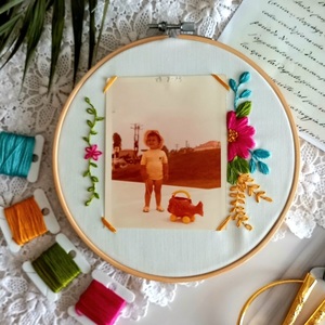 Σετ κεντήματος, "Memories", κιτ κεντήματος, 20 εκ, με τελάρο, οδηγίες κεντήματος, diy embroidery kit. - κεντητά, τελάρα κεντήματος, DIY - 2