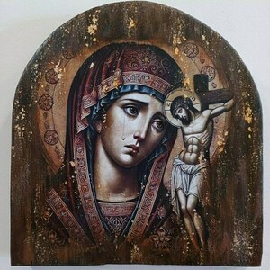 Εικόνα-ΠΑΝΑΓΙΑ και ΕΣΤΑΥΡΩΜΕΝΟΣ - εικόνες αγίων - 2