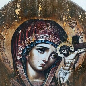 Εικόνα-ΠΑΝΑΓΙΑ και ΕΣΤΑΥΡΩΜΕΝΟΣ - εικόνες αγίων - 3