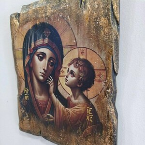 Χειροποίητη εικόνα Παναγία-Χριστός - εικόνες αγίων - 3