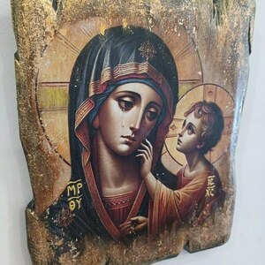 Χειροποίητη εικόνα Παναγία-Χριστός - εικόνες αγίων