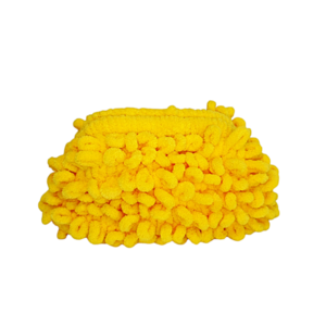 Τσάντα Puffy κίτρινη - νήμα, clutch, χειρός, πλεκτές τσάντες