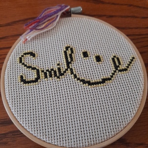 Κέντημα σταυροβελονιά "Smile" - ύφασμα, διακοσμητικά - 2