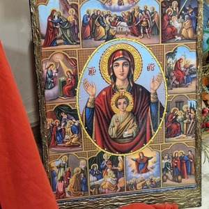 Χειροποίητη Εικόνα " Η ζωή της Παναγίας " - εικόνες αγίων