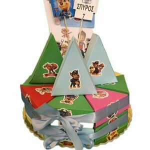 Χειροποίητη χάρτινη τούρτα Paw Patrol 20 τεμαχίων - αγόρι, σούπερ ήρωες, προσωποποιημένα