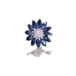 Καρφίτσες Sapphire Bloom με Κρύσταλλα 543 - στρας, αλουμίνιο, επάργυρα