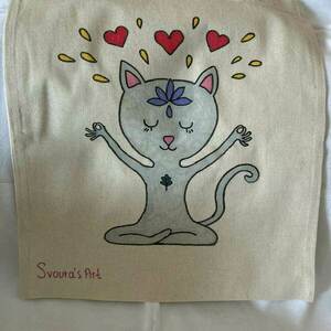 Tote bag yoga cat - ύφασμα, all day, tote, πάνινες τσάντες, φθηνές