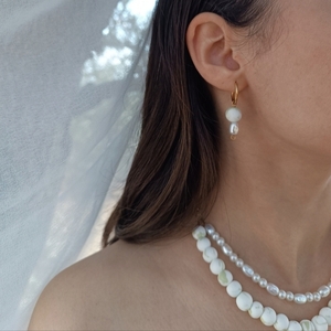 Chiara Pearl Set - πηλός, ατσάλι, σετ κοσμημάτων