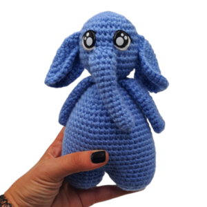 Χειροποίητο Πλεκτό ελεφαντάκι - crochet, λούτρινα, amigurumi, για παιδιά - 2