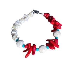Coral bracelet - ημιπολύτιμες πέτρες, κοράλλι, χεριού