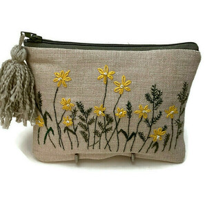 Χειροποίητο λινό clutch - ύφασμα, clutch, φλοράλ, χειρός, μικρές