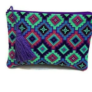 Boho clutch, χειροποίητο, κεντημένο στο χερι - ύφασμα, clutch, χειρός, βραδινές, μικρές - 2