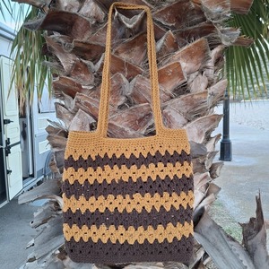 Tote bag - νήμα, ώμου, tote, πλεκτές τσάντες - 3