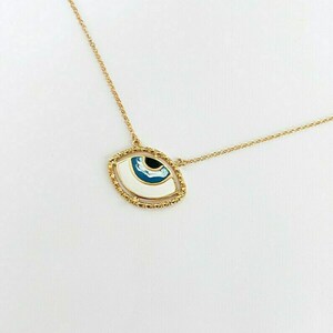 Κολιέ evil eye - επιχρυσωμένα, ασήμι 925, μάτι, boho, επιπλατινωμένα - 4