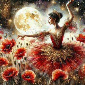 Αφίσα - Poster Ballerina in a field of poppies, 1 - αφίσες - 5