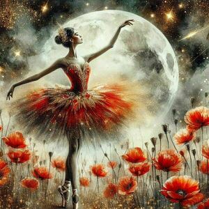 Αφίσα - Poster Ballerina in a field of poppies, 5 - αφίσες - 4