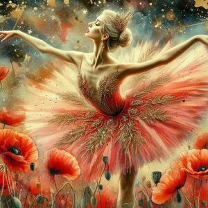 Αφίσα - Poster Ballerina in a field of poppies, 7 - αφίσες - 4