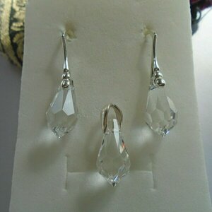 Ασημένιο σετ Swarovski Drop Crystal - ασήμι 925, swarovski, σετ κοσμημάτων - 2