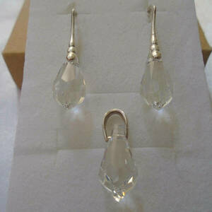 Ασημένιο σετ Swarovski Drop Crystal - ασήμι 925, swarovski, σετ κοσμημάτων - 3