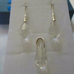 Ασημένιο σετ Swarovski Drop Crystal - ασήμι 925, swarovski, σετ κοσμημάτων - 4
