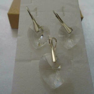 Ασημένιο σετ Swarovski Heart Crystal - ασήμι 925, καρδιά, swarovski, σετ κοσμημάτων - 3