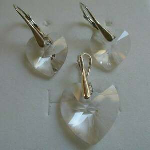 Ασημένιο σετ Swarovski Heart Crystal - ασήμι 925, καρδιά, swarovski, σετ κοσμημάτων - 4