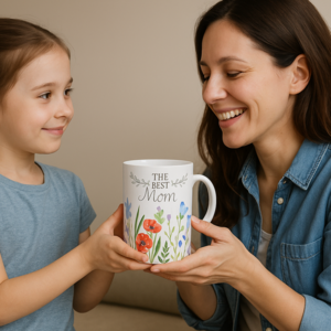 Κεραμική λευκή κούπα 325ml- The Best Mom - γυαλί, κεραμεικό, μαμά, κούπες & φλυτζάνια - 4