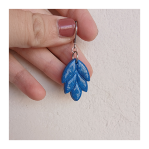 Blue earrings - στρας, πηλός, μακριά, ατσάλι, φθηνά - 2