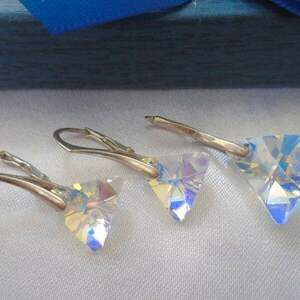 Ασημένιο σετ Swarovski Triangle Crystal AB - ασήμι 925, swarovski, κοσμήματα, σετ κοσμημάτων - 5