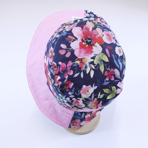 Χειροποίητο Γυναικείο Bucket Hat Black Floral - ύφασμα, animal print, καπέλο, δώρο έκπληξη - 2
