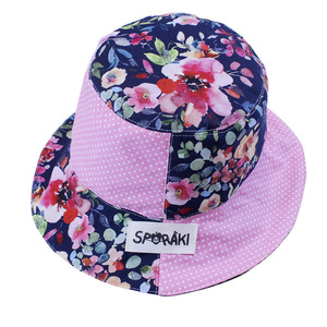 Χειροποίητο Γυναικείο Bucket Hat Black Floral - ύφασμα, animal print, καπέλο, δώρο έκπληξη