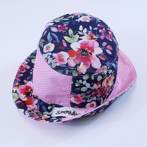 Χειροποίητο Γυναικείο Bucket Hat Black Floral - ύφασμα, animal print, καπέλο, δώρο έκπληξη - 3