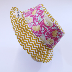 Χειροποίητο Γυναικείο Bucket Hat Floral-Chevron - ύφασμα, animal print, καπέλο, δώρο έκπληξη - 2