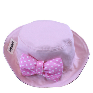 Χειροποίητο Γυναικείο Bucket Hat Pink Bow - ύφασμα, animal print, καπέλο, δώρο έκπληξη