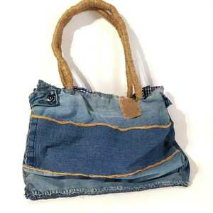 Μεγάλη χειροποίητη upcycled denim τσάντα ώμου. - ύφασμα, ώμου, all day, θαλάσσης, tote