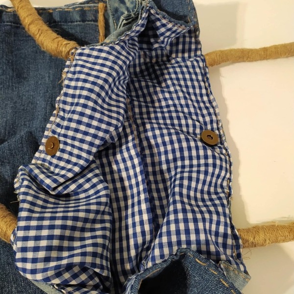 Μεγάλη χειροποίητη upcycled denim τσάντα ώμου. - ύφασμα, ώμου, all day, θαλάσσης, tote - 3