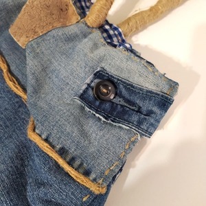 Μεγάλη χειροποίητη upcycled denim τσάντα ώμου. - ύφασμα, ώμου, all day, θαλάσσης, tote - 5