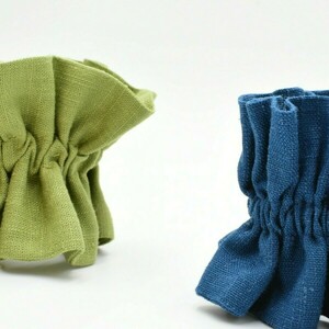 Bracelet Scrunchy πράσινο/μπλε - ύφασμα, λαστιχάκια μαλλιών, αξεσουάρ μαλλιών, 100% βαμβακερό - 3