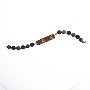 Φυσικό στυλ, boho εμφανίσεις, unisex βραχιόλι - ξύλο, ατσάλι