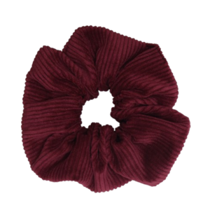 makeba handmade burgundy corduroy scrunchie - ύφασμα, λαστιχάκια μαλλιών, μεγάλα scrunchies - 2