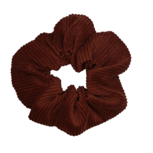 makeba handmade corduroy terracotta scrunchie - ύφασμα, λαστιχάκια μαλλιών