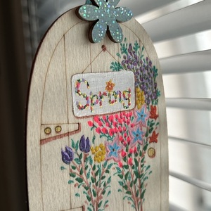 Πορτούλα spring ζωγραφισμένη στο χέρι - ξύλο, διακοσμητικά, δωρο για επέτειο - 2