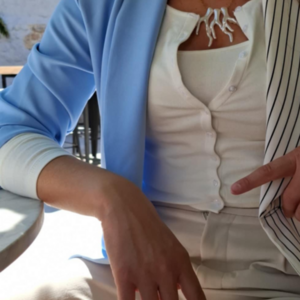 ♦ THE "WHITE CORAL" NECKLACE, LIMITED EDITION,ΚΟΛΙΕ ΑΠΟ ΑΤΣΑΛΙΝΗ ΑΛΥΣΙΔΑ ΚΑΙ ΠΕΡΛΕ ΚΟΡΑΛΙΑ - κοράλλι, κοχύλι, απαραίτητα καλοκαιρινά αξεσουάρ, ατσάλι, boho - 4