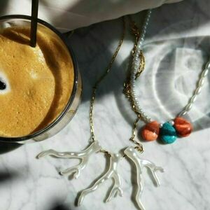 ♦ THE "IN CAPRI" NECKLACE, LIMITED EDITION, ΚΟΛΙΕ ΑΠΟ ΠΕΡΛΕΣ ΚΑΙ ΗΜΙΠΟΛΥΤΙΜΟΥΣ ΛΙΘΟΥΣ, ΧΑΟΛΙΤΕΣ - ημιπολύτιμες πέτρες, χαολίτης, ατσάλι, boho, πέρλες - 2